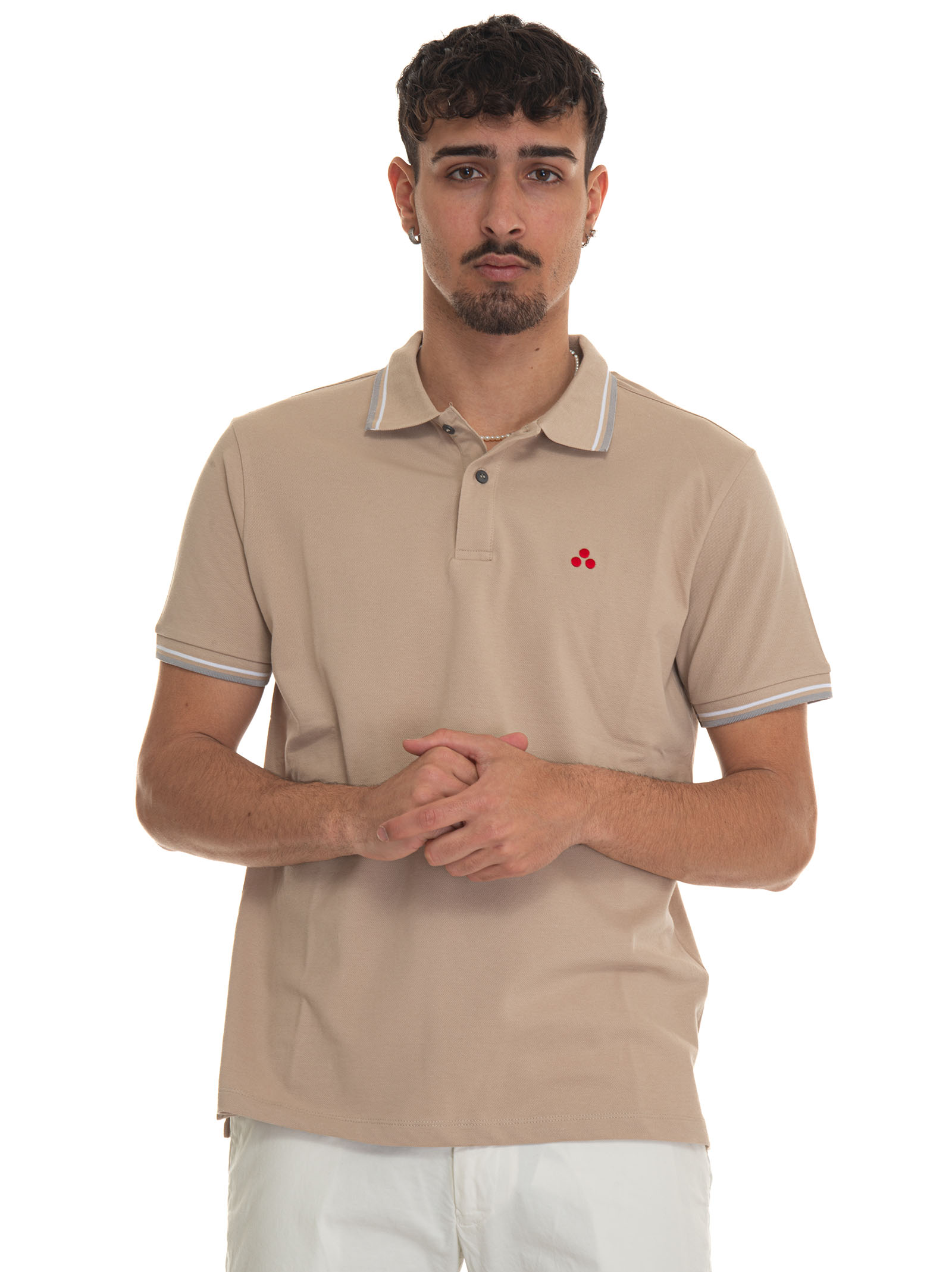 Shop Peuterey Newmedinillastr01 Short-sleeved Polo Shirt In Beige