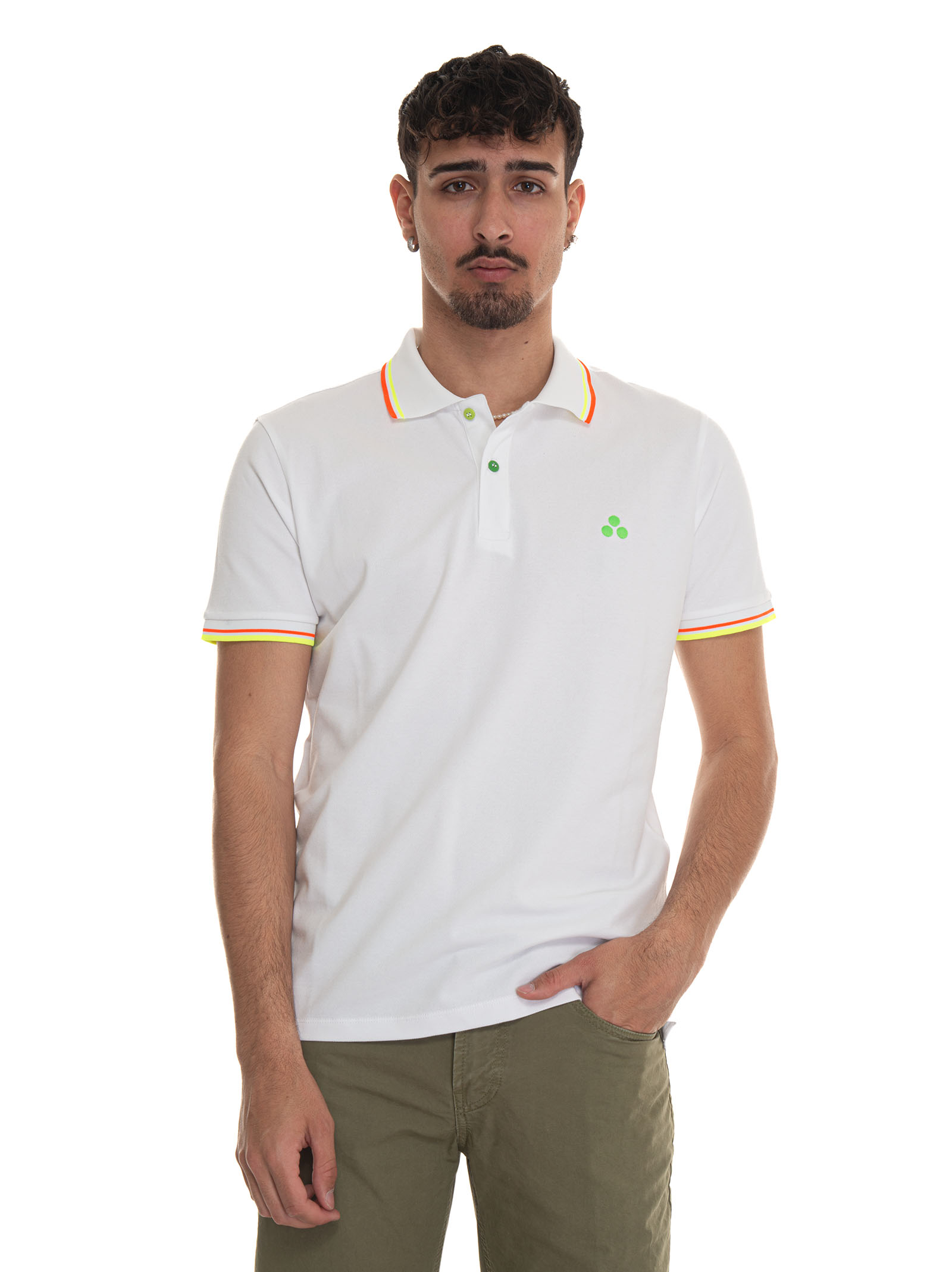 Shop Peuterey Newselandinastr02 Short Sleeve Polo Shirt In White