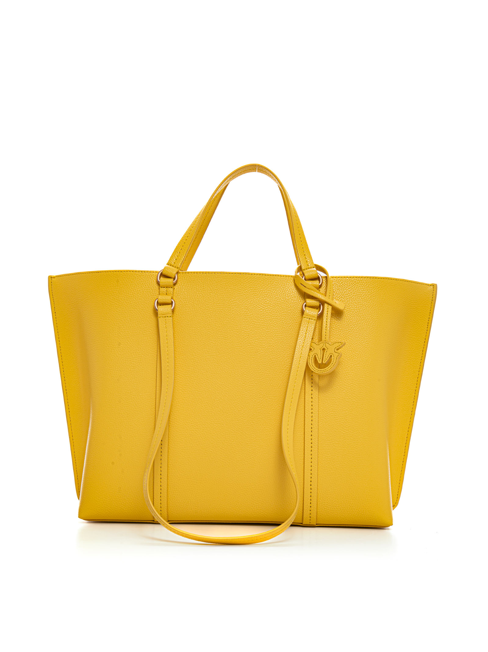 Pinko Carrie Shopper Bag In Yellow