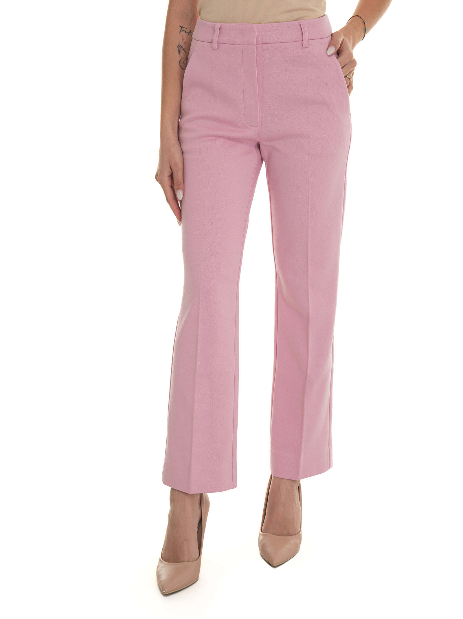 Shop Weekend Max Mara Basco Classical Trousers In Pink