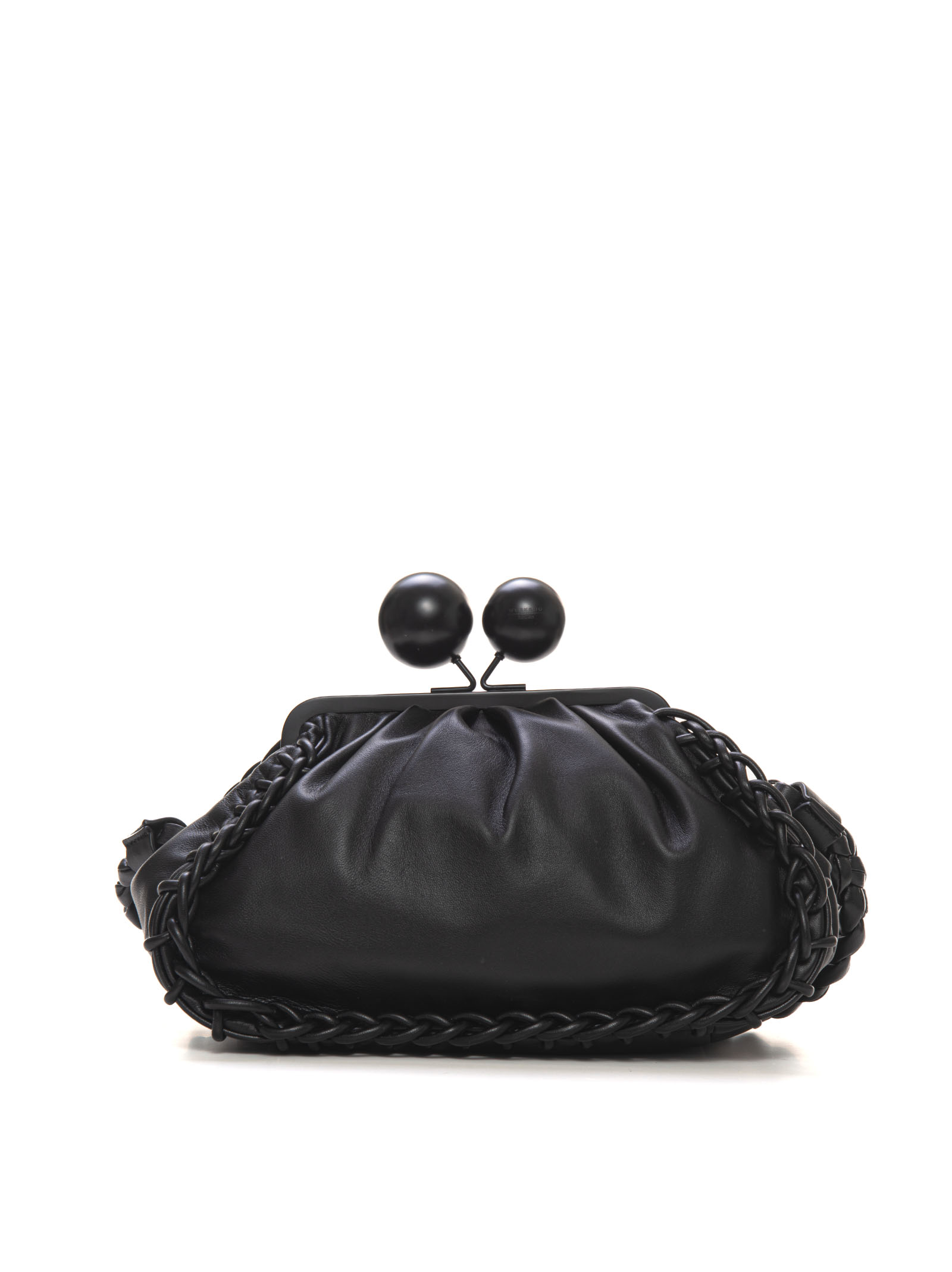 Weekend Max Mara Lecito Soft Leather Bag In Black