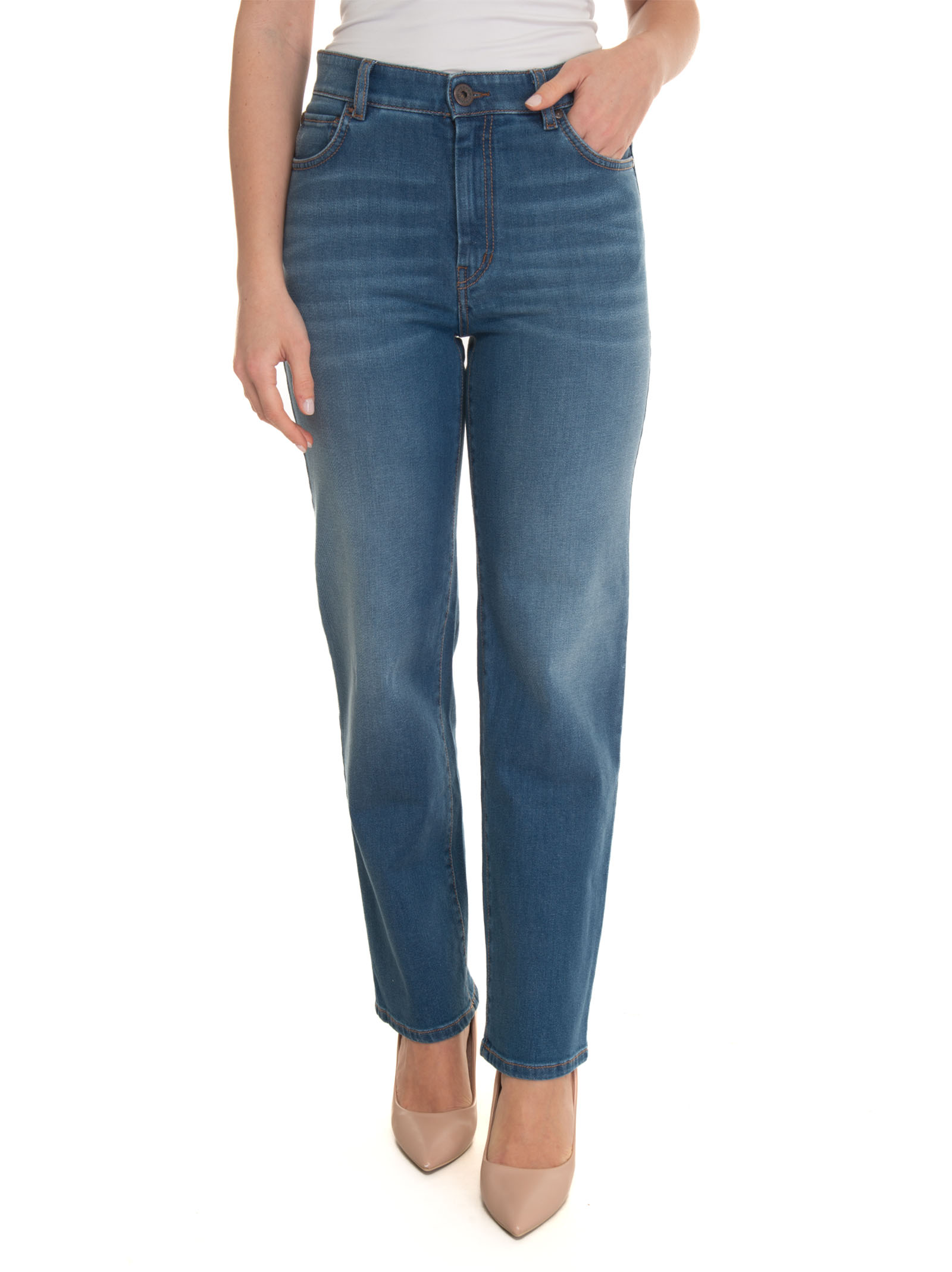 Shop Weekend Max Mara Ortisei 5 Pocket Denim Jeans In Medium Denim