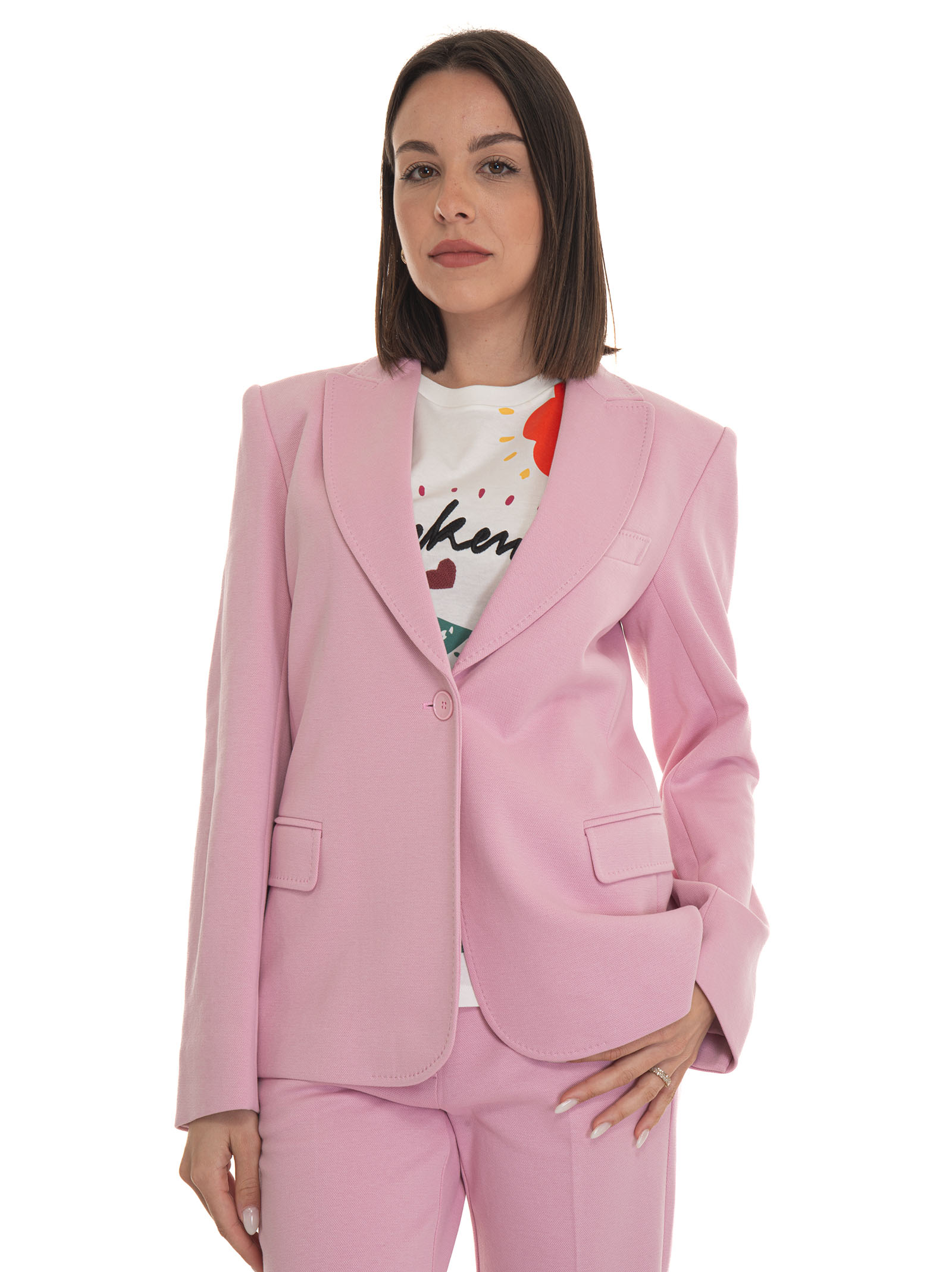 Shop Weekend Max Mara Rosetta Jacket With 1 Button In Pink