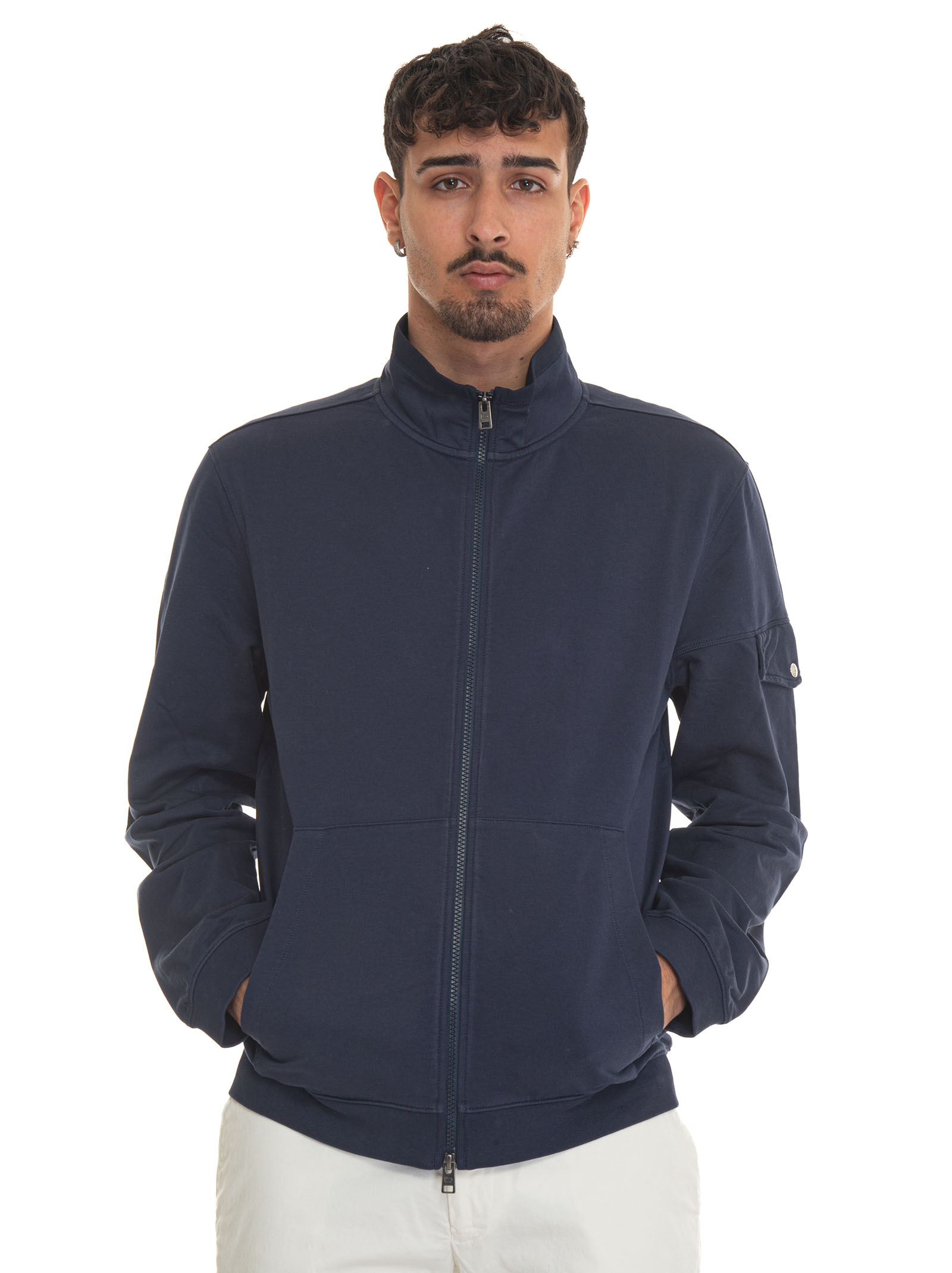 Shop Woolrich Extra Light Full-zip Track Sweatshirt With Zip In Blue