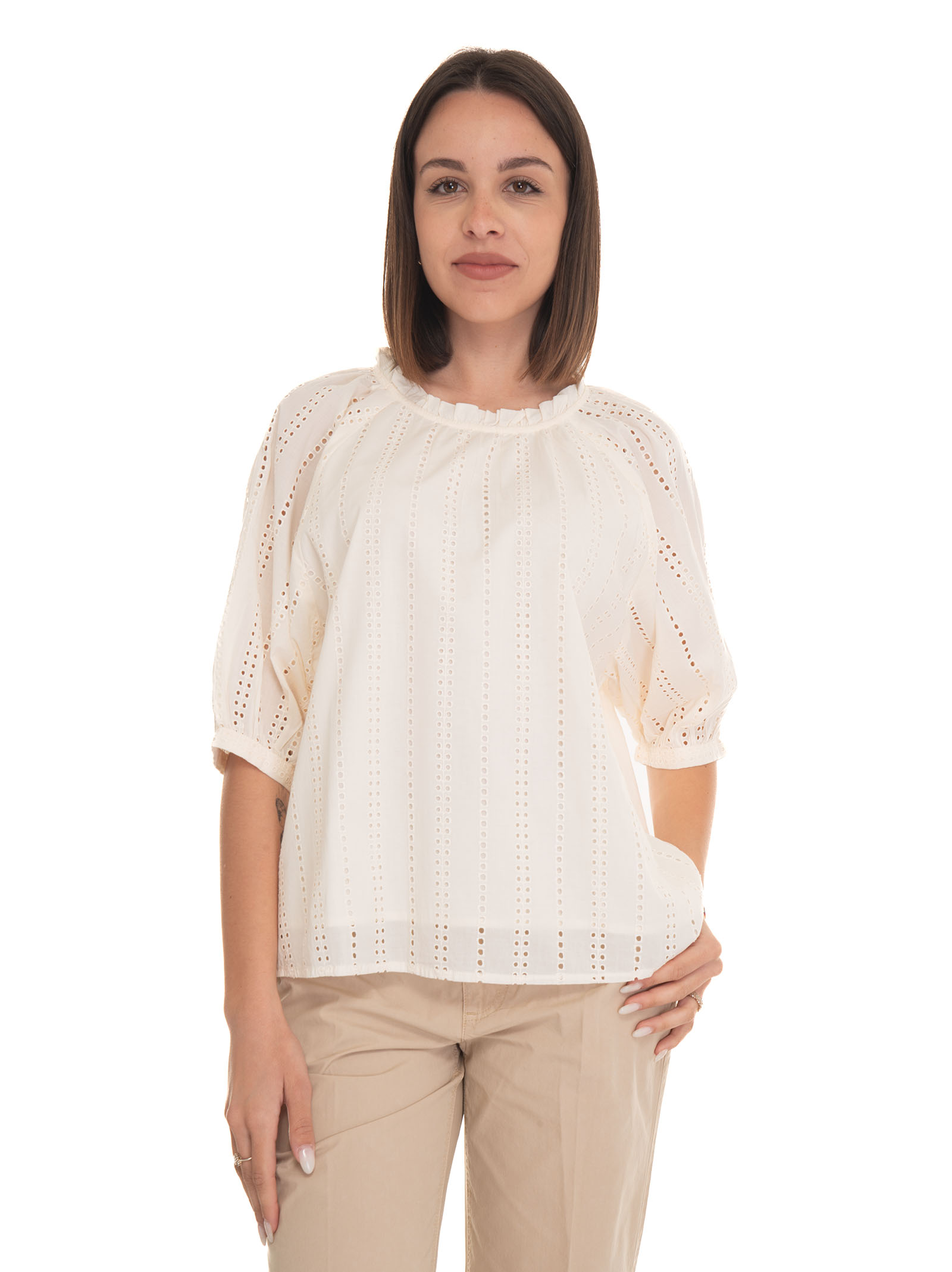 Shop Woolrich Broderie Anglaise Blouse In White