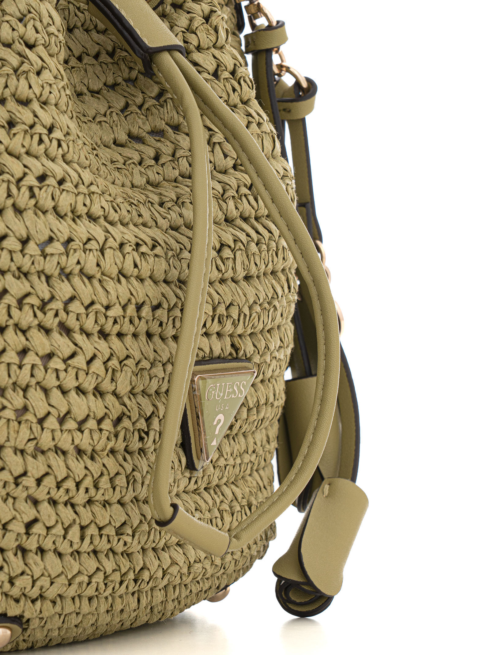  Borsa In Rafia  Ofelia Top Handle Bucket 
