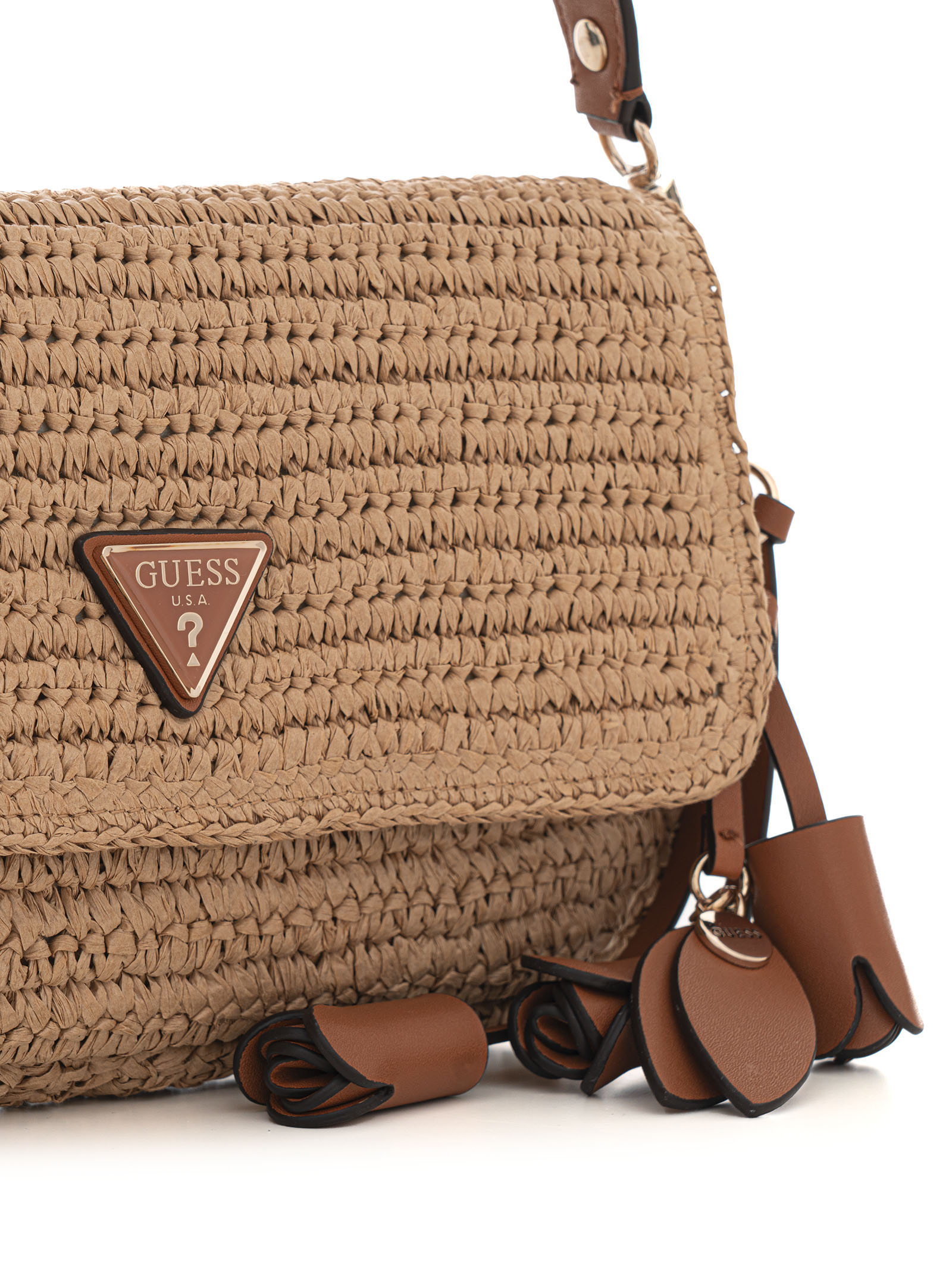  Borsa In Rafia Ofelia Flap Shoulder Bag 